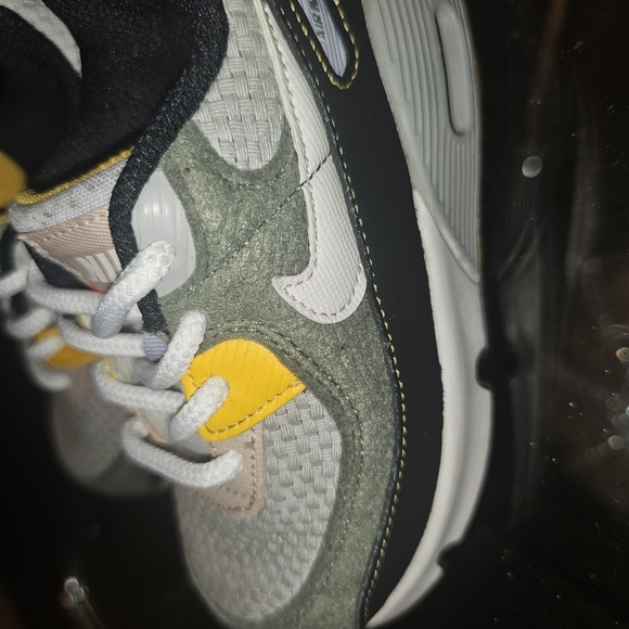 Nike Air Max Gray and Yellow Sneakers with Mesh Upper and White Midsole - Picture 9 of 11